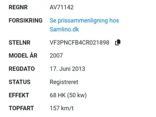 Rød peugot i fin stand