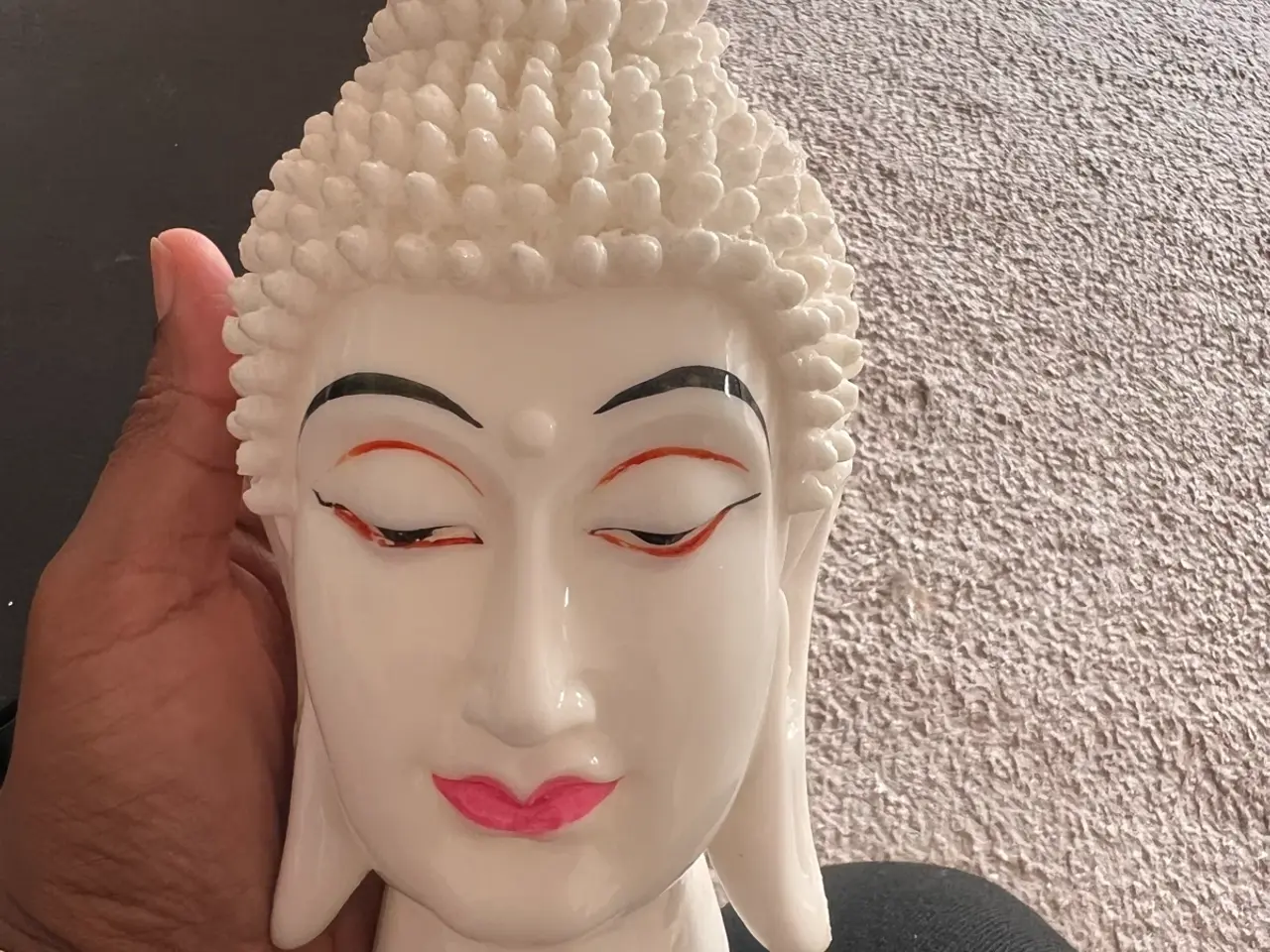 Billede 6 - Hvid Buddha hoved figur til dekoration