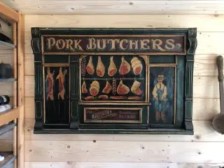 Engelsk skilt fra slagter butik