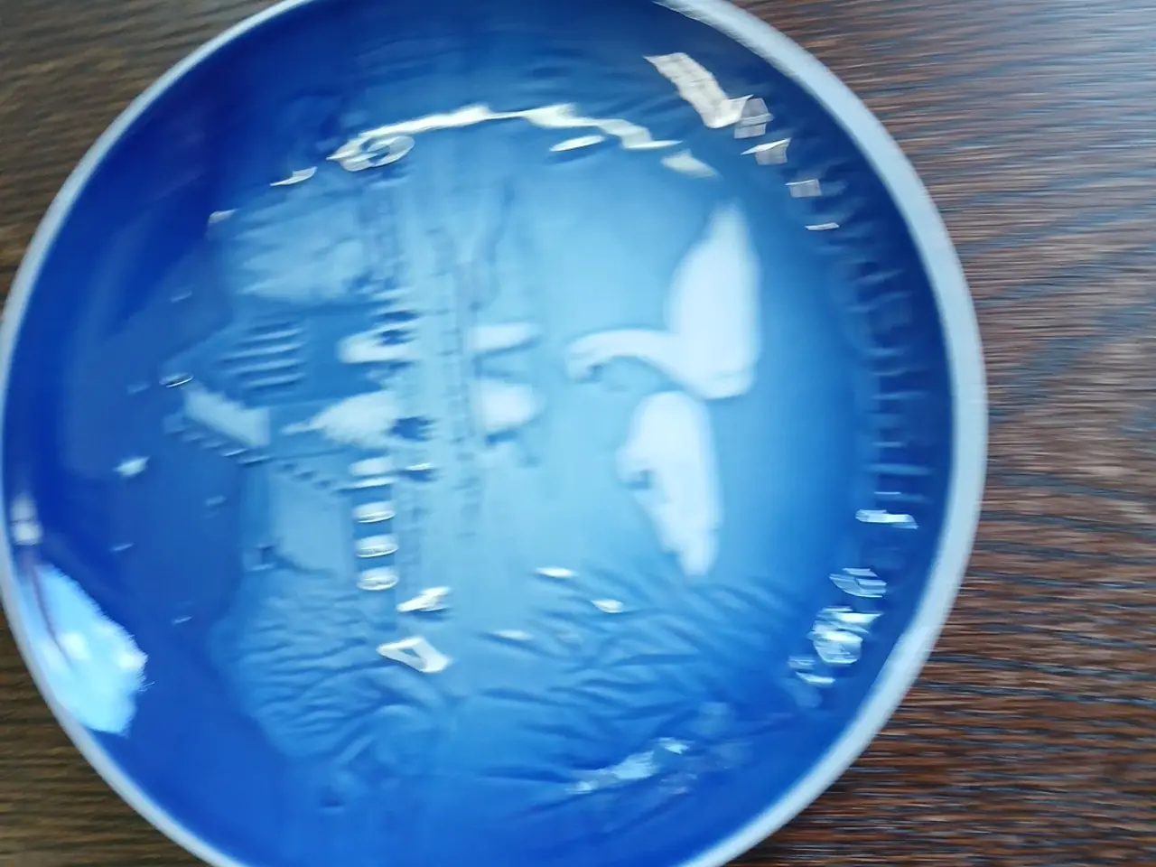 Billede 4 - Bing & Grøndahl Juleplatte 1974 Porcelæn Blå Hvid