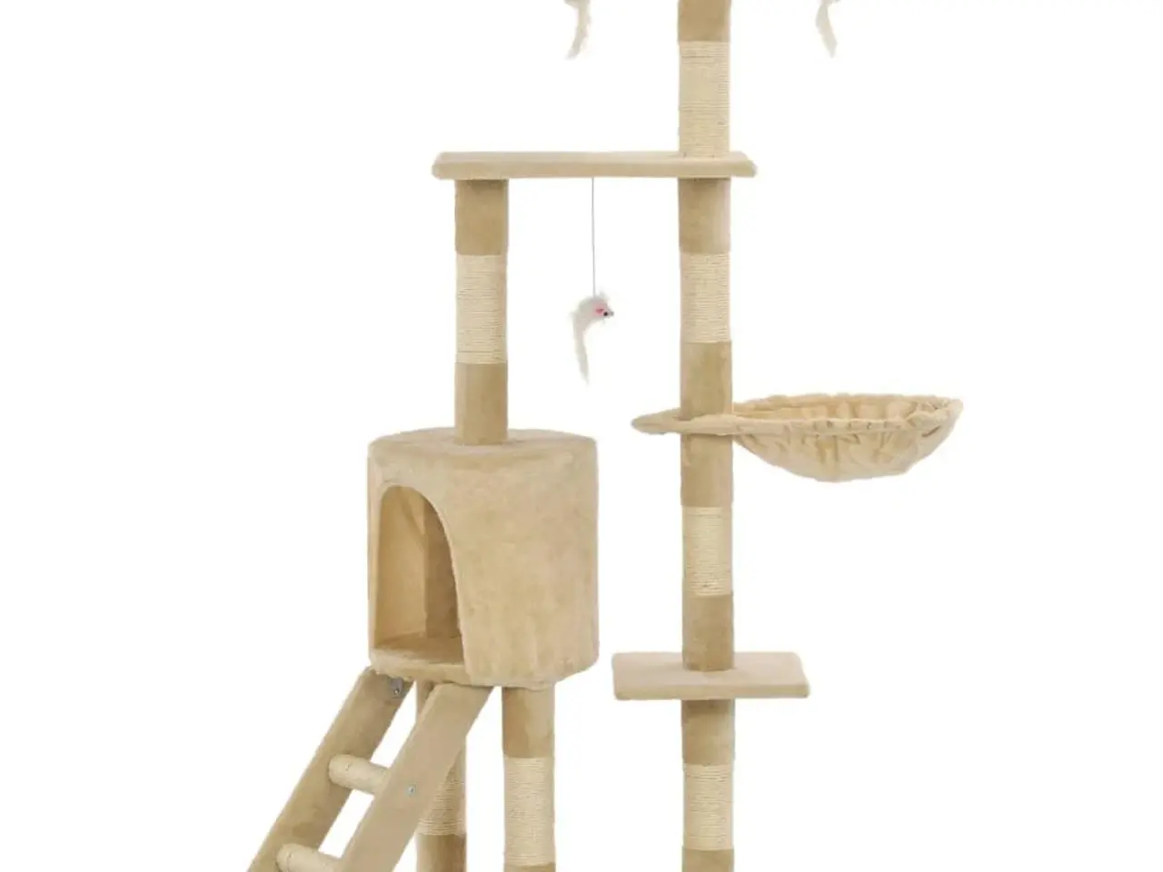 Billede 3 - Kradsetræ til katte med sisal-kradsestolper 138 cm - beige