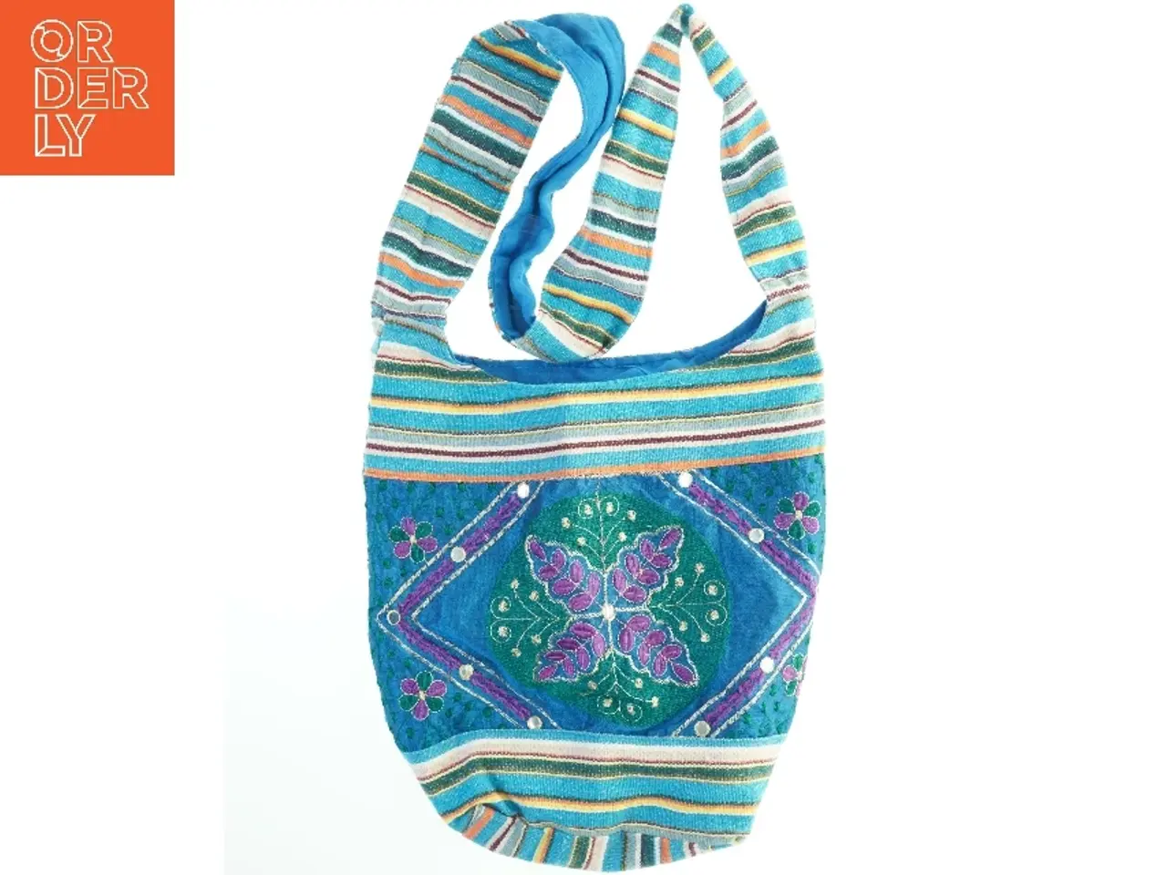 Billede 1 - Broderet stofskuldertaske (str. 40x33 cm)