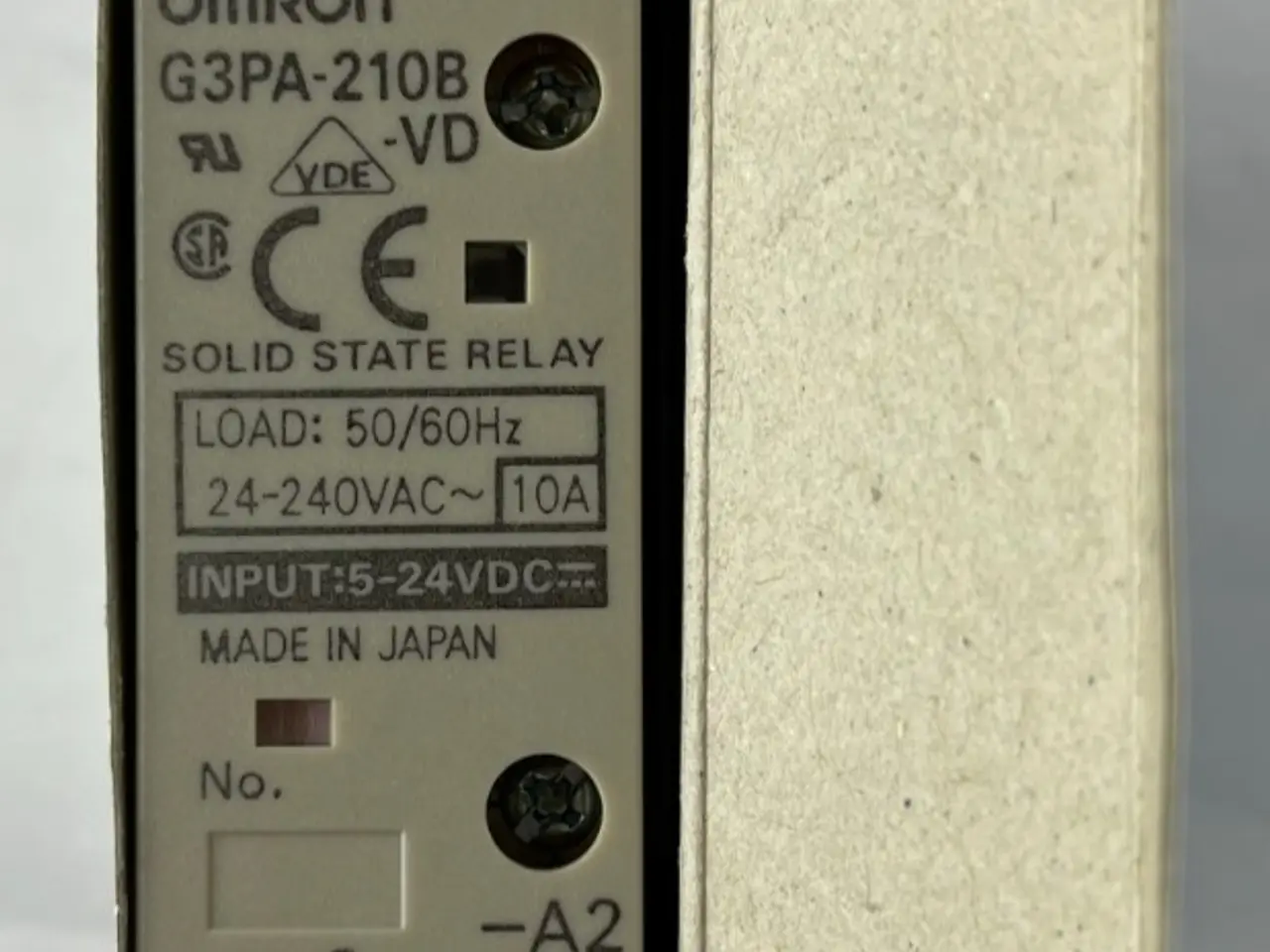 Billede 1 - Omron G3PA‑210B‑VD Solid State relæ 10A 24–240Vac