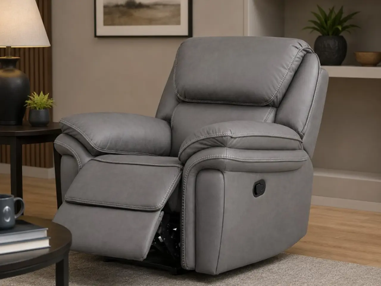 Billede 7 - Christopher Recliner Lænestol - Grå Ruskindsblød mikrofiber