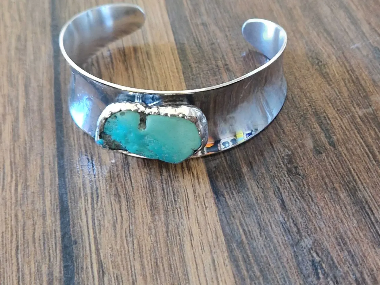 Billede 2 - Retro armring,forsølvet med turkis. Erik Dennung