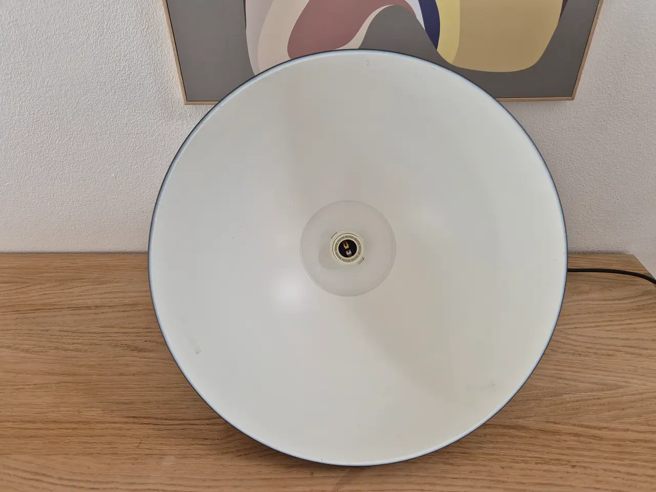 Billede 3 - 2 Store MatSorte Lamper 39 cm i diameter,