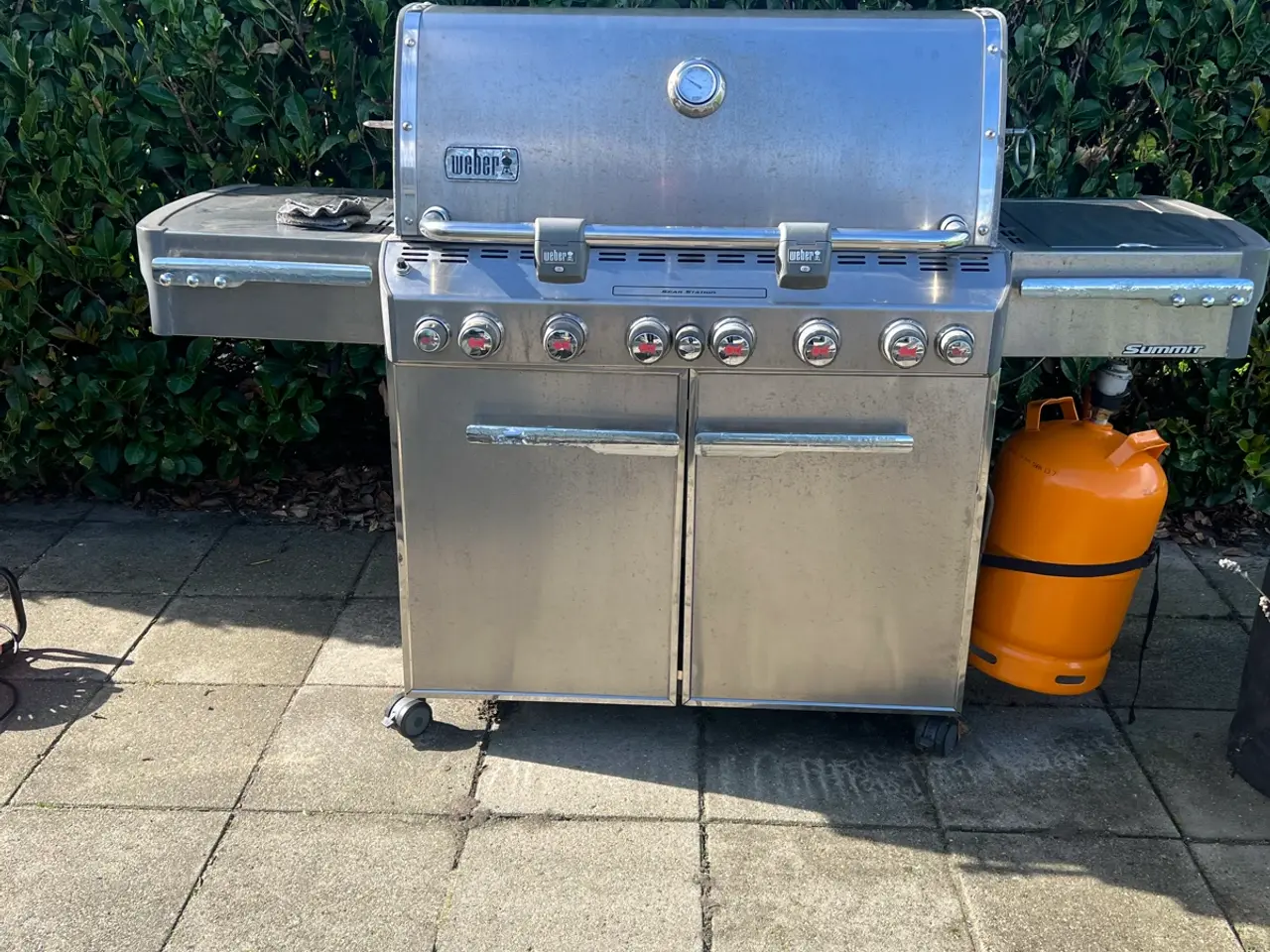 Billede 1 - Weber gasgrill rustfri stål med sidebrænder model