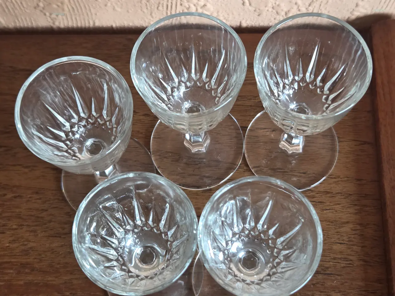 Billede 9 - Glaskaraffel med 5 matchende dramglas, H: 29/20 cm