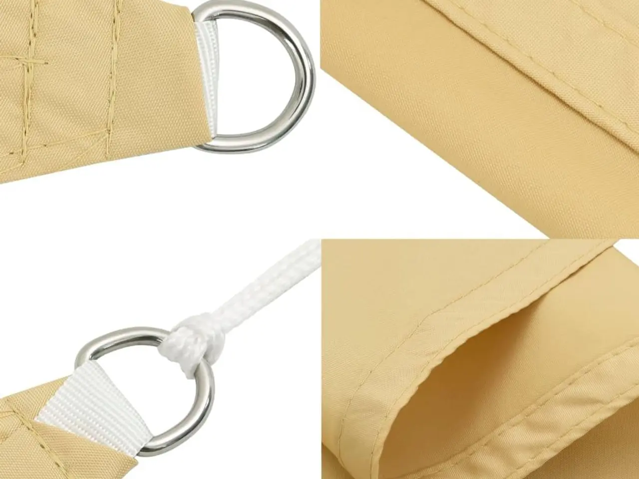 Billede 6 - Solsejl 3,5 × 2,5 m - sandfarvet, vandafvisende polyester