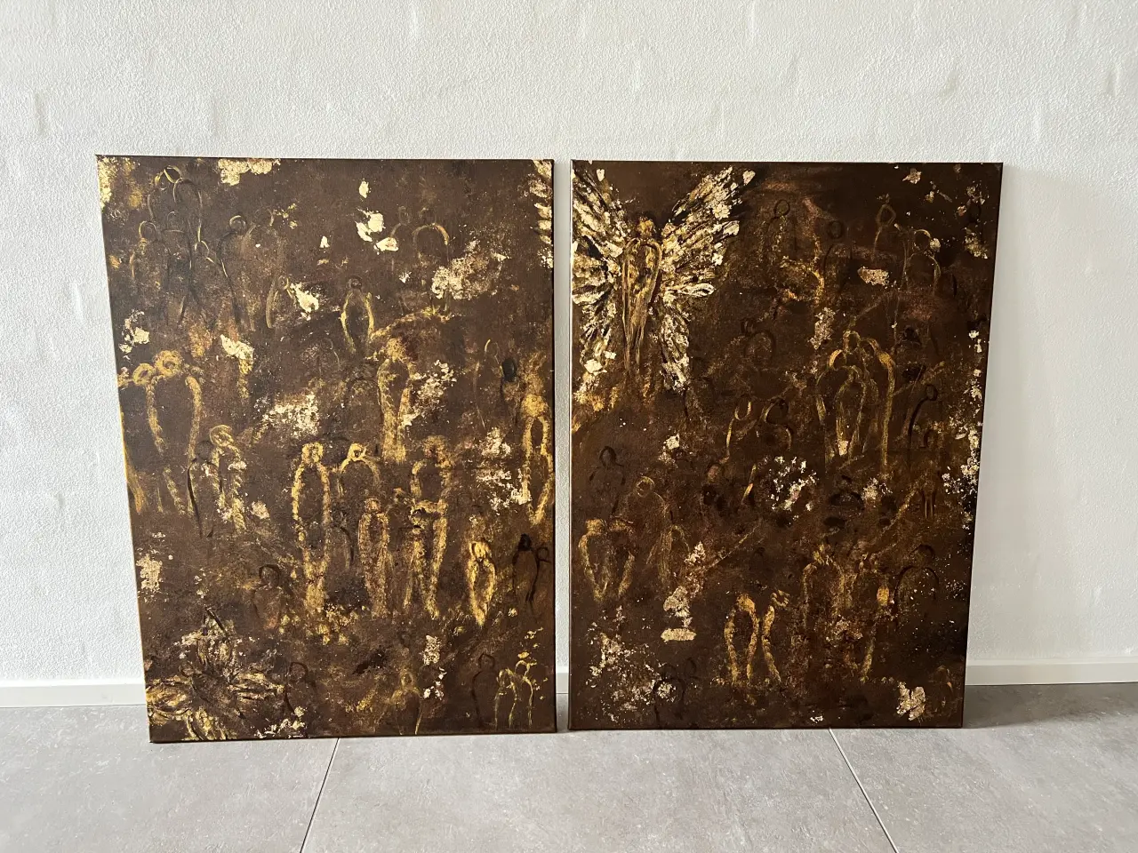 Billede 2 - Ukendt Kunst Abstrakte Malerier Sæt af 2