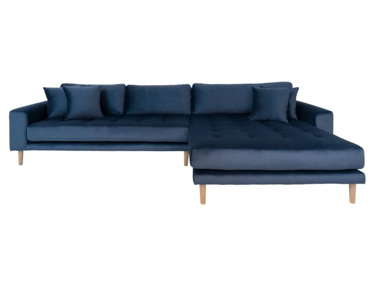 Billede 1 - Lido - Højrevendt Chaiselongsofa - Mørkeblå velour