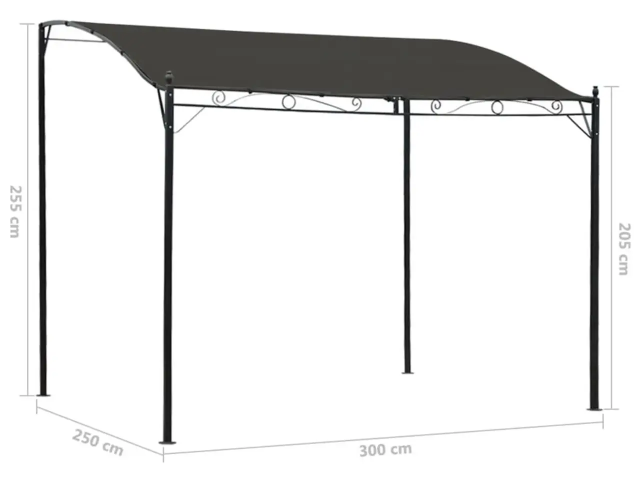 Billede 4 - Fast markise/pavillon 3 × 2,4 m - antracitgrå
