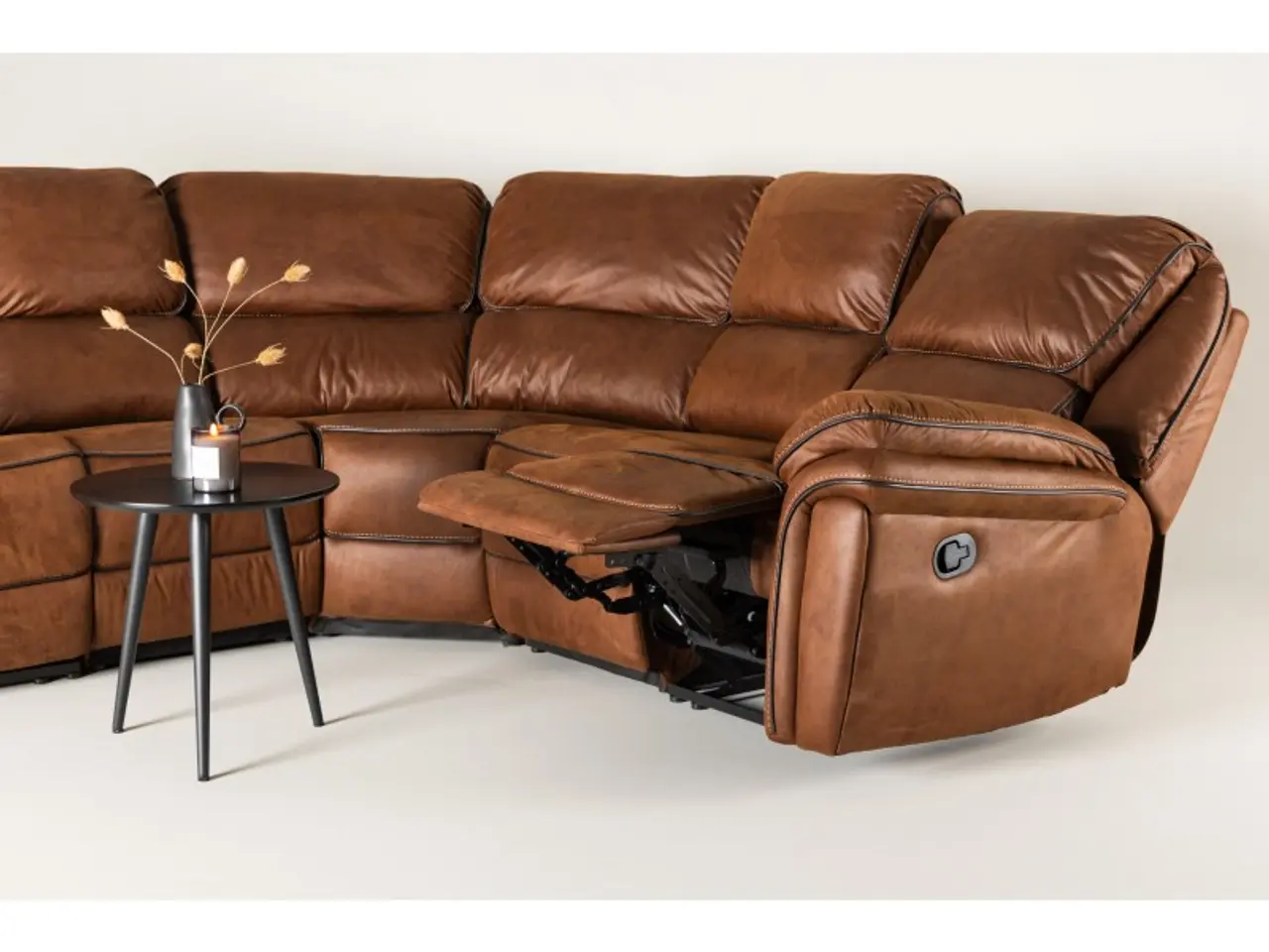 Billede 15 - Christopher Recliner hjørnesofa - Cognac - Ruskindsblød mikrofiber