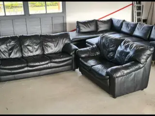 Sofaer i ægte læder sælges