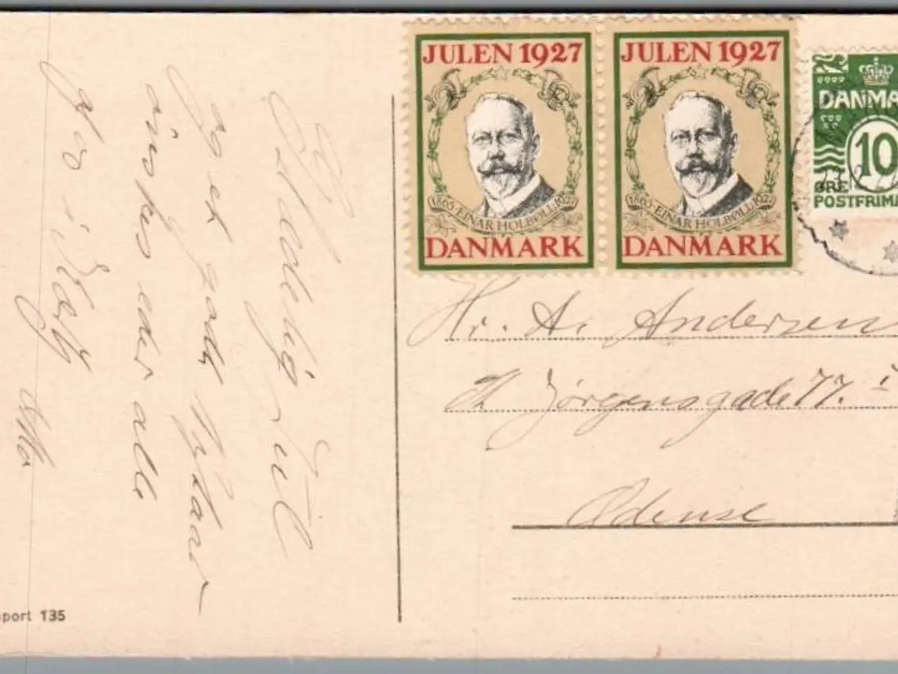Billede 1 - Julemærke 1927 på Postkort