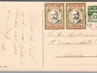 Julemærke 1927 på Postkort