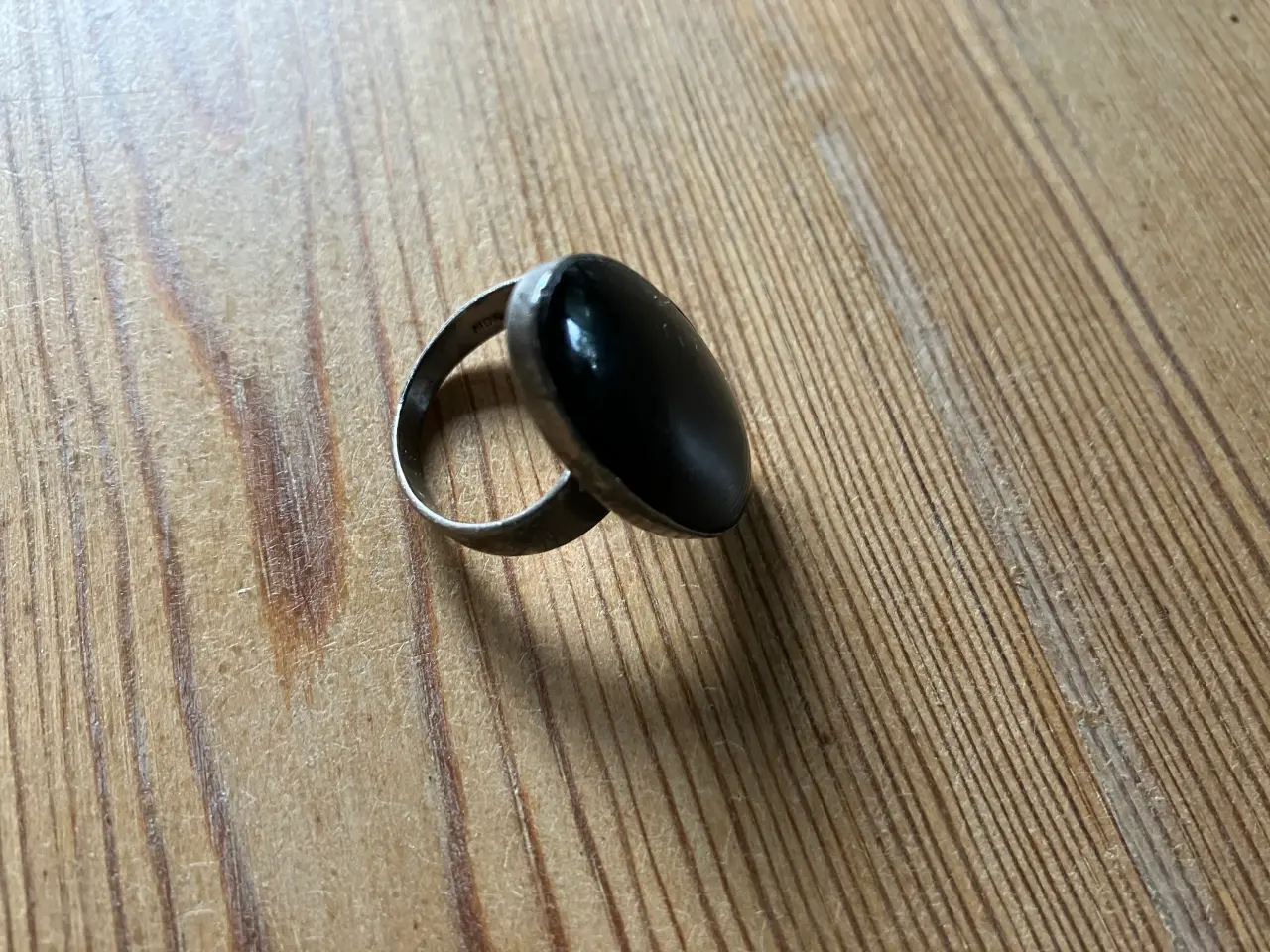 Billede 1 - Flot kraftig sølvring med onyx