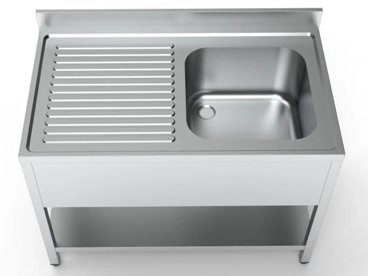 Billede 2 - Combisteel stålbord med vask – 120x70x85 cm