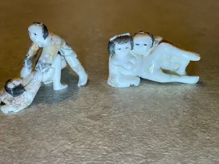 Japanske elfenbensfigurer, signeret Masayuki (Meij