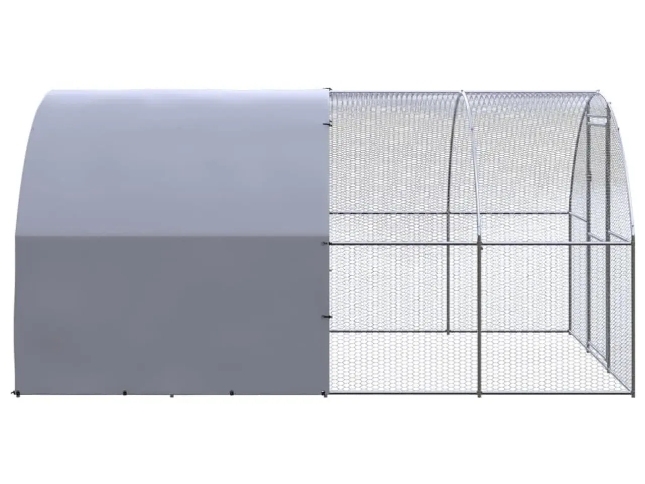 Billede 4 - Hønsehus 3×4×2 m - galvaniseret stål med vandafvisende PE-tag