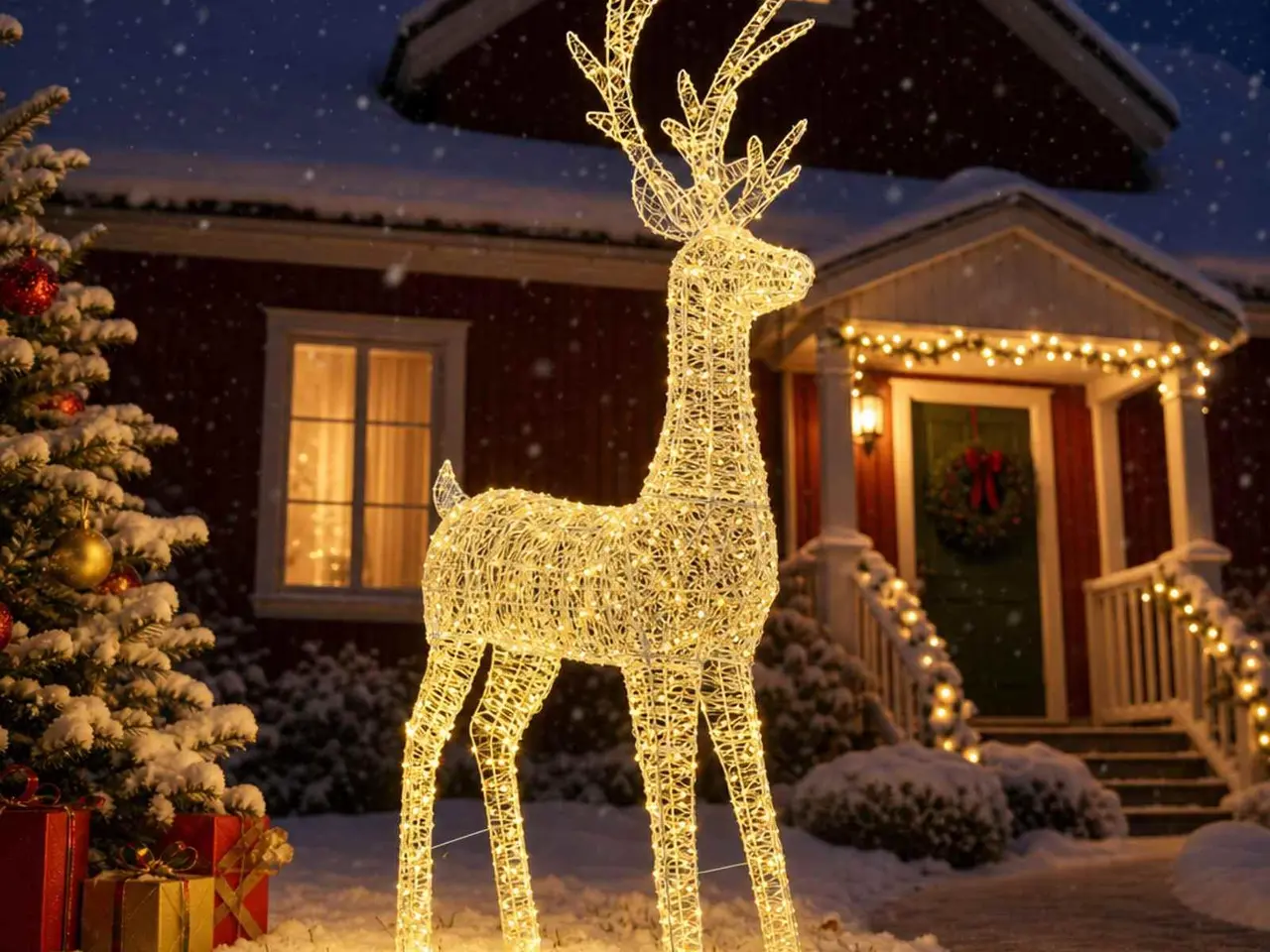 Billede 1 - LED-rensdyr til julebelysning LOVIISA 1000 LED - varm hvid