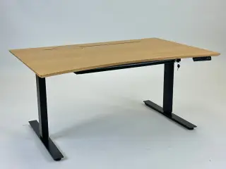 Hæve/sænkebord – Natur/Sort Stel 160x90cm
