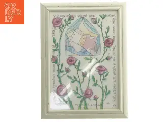 Indrammet illustration med blomsterdesign (str. 21x30 cm)