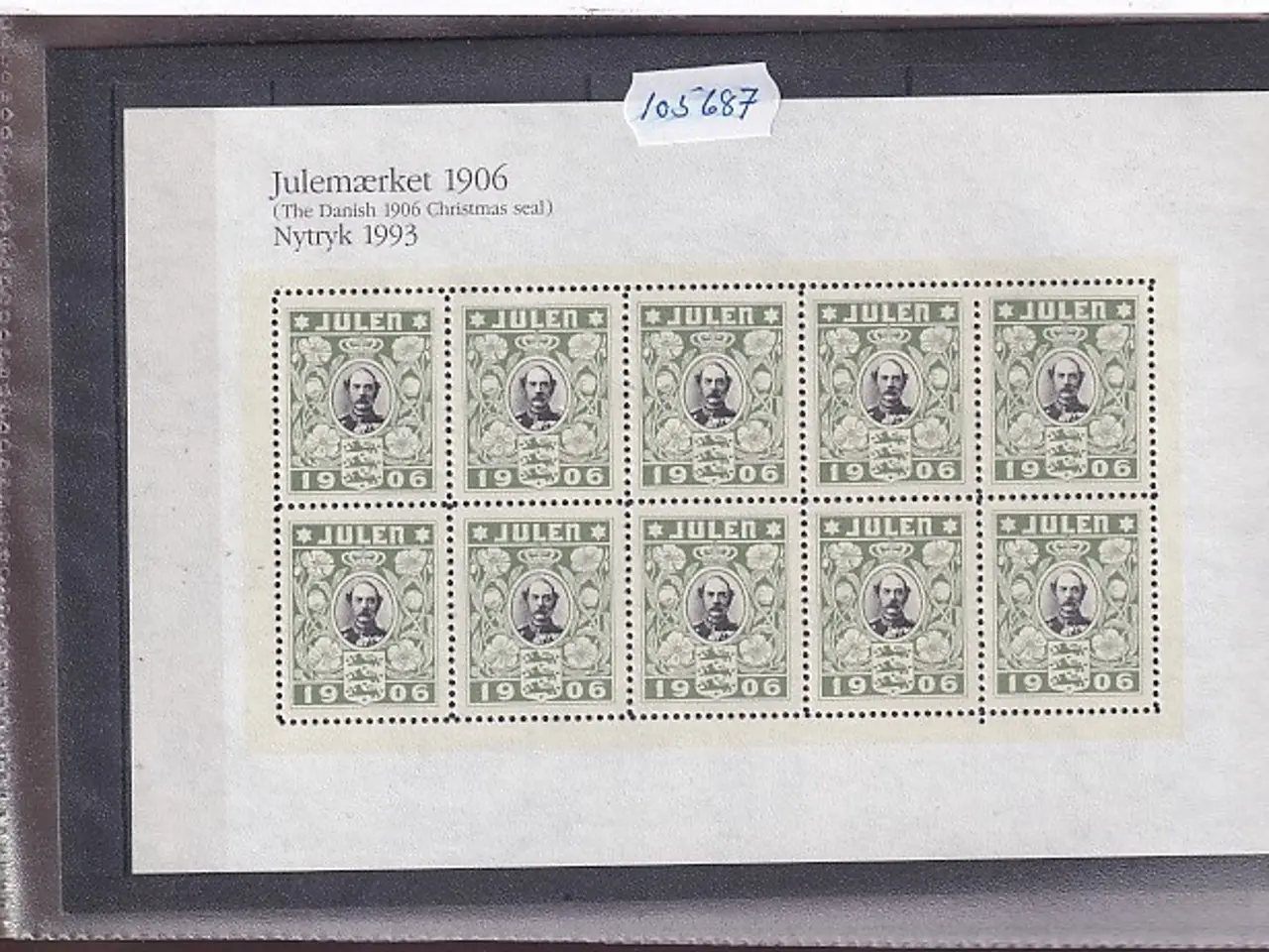 Billede 1 - Danmark julemærkeark nytryk 1906/93 - POSTFRISK