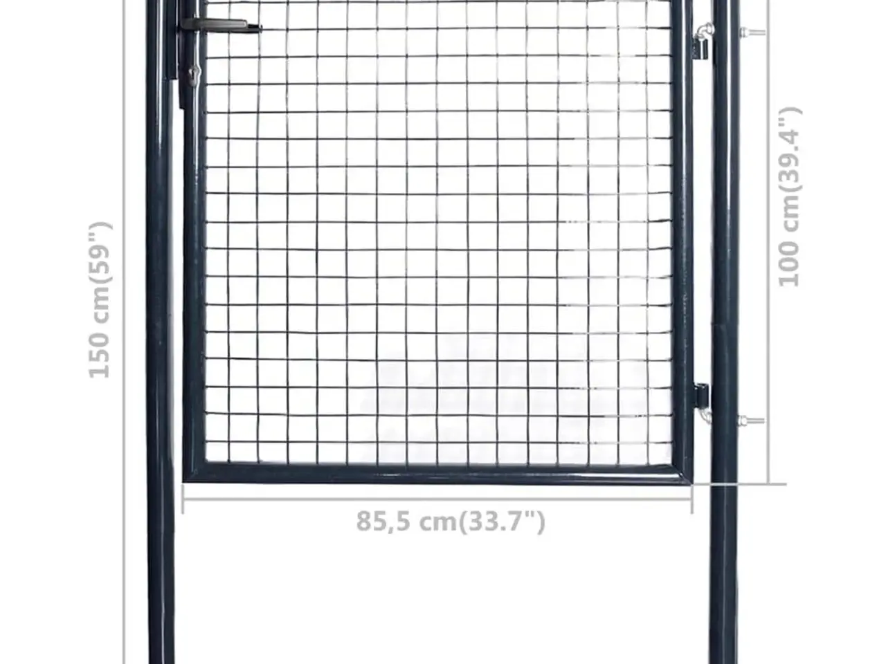 Billede 5 - Havelåge i net galvaniseret stål 100x100 cm grå