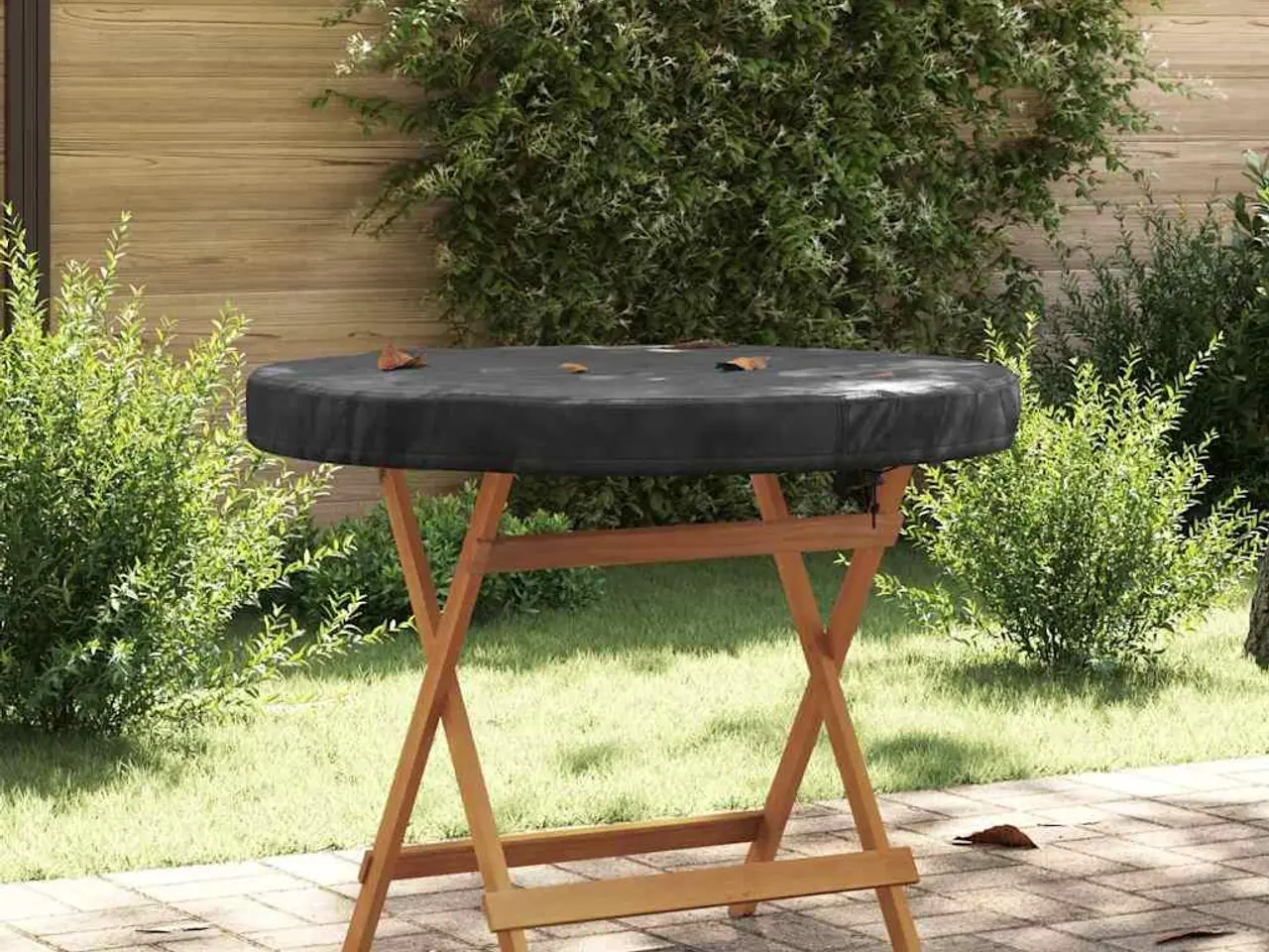 Billede 1 - Bordovertræk til udendørsbord rund 102 x 102 x 10 cm - sort