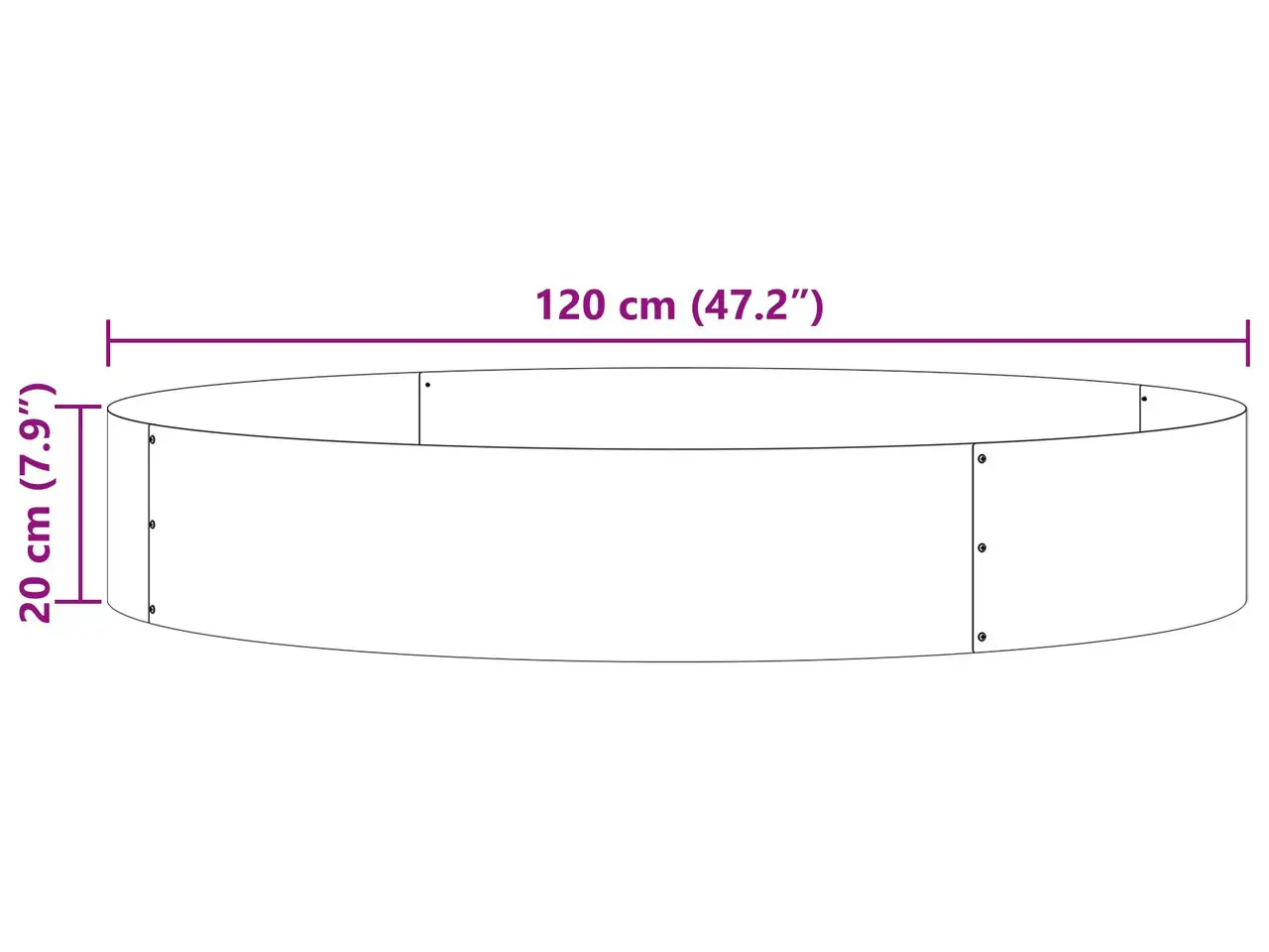 Billede 9 - Plante ring i cortenstål - brun 120 × 120 × 20 cm
