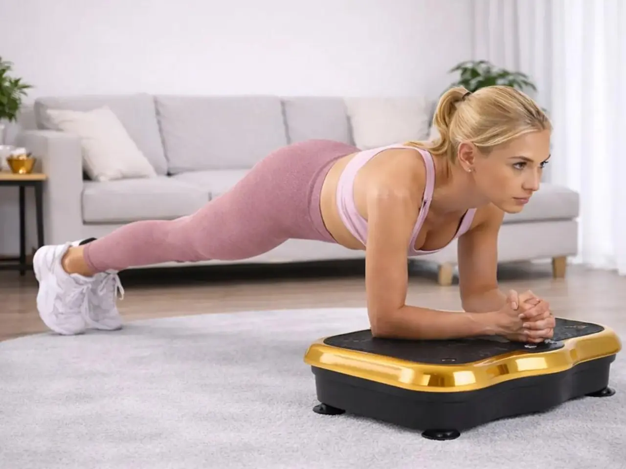 Billede 6 - Extralink Moonwalk Spin Move vibrationsplatform til fitness 200 W - guld