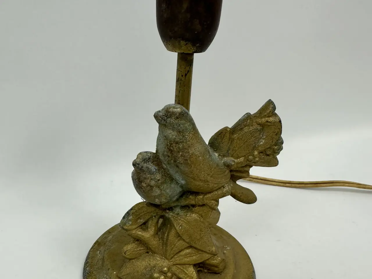 Billede 5 - Vintage lampefod med fugle ornameneter