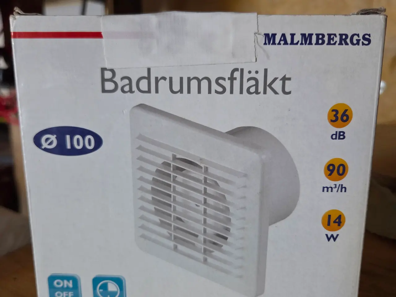 Billede 1 - Malmbergs Badrumsfläkt Basic badeværelsesventilato