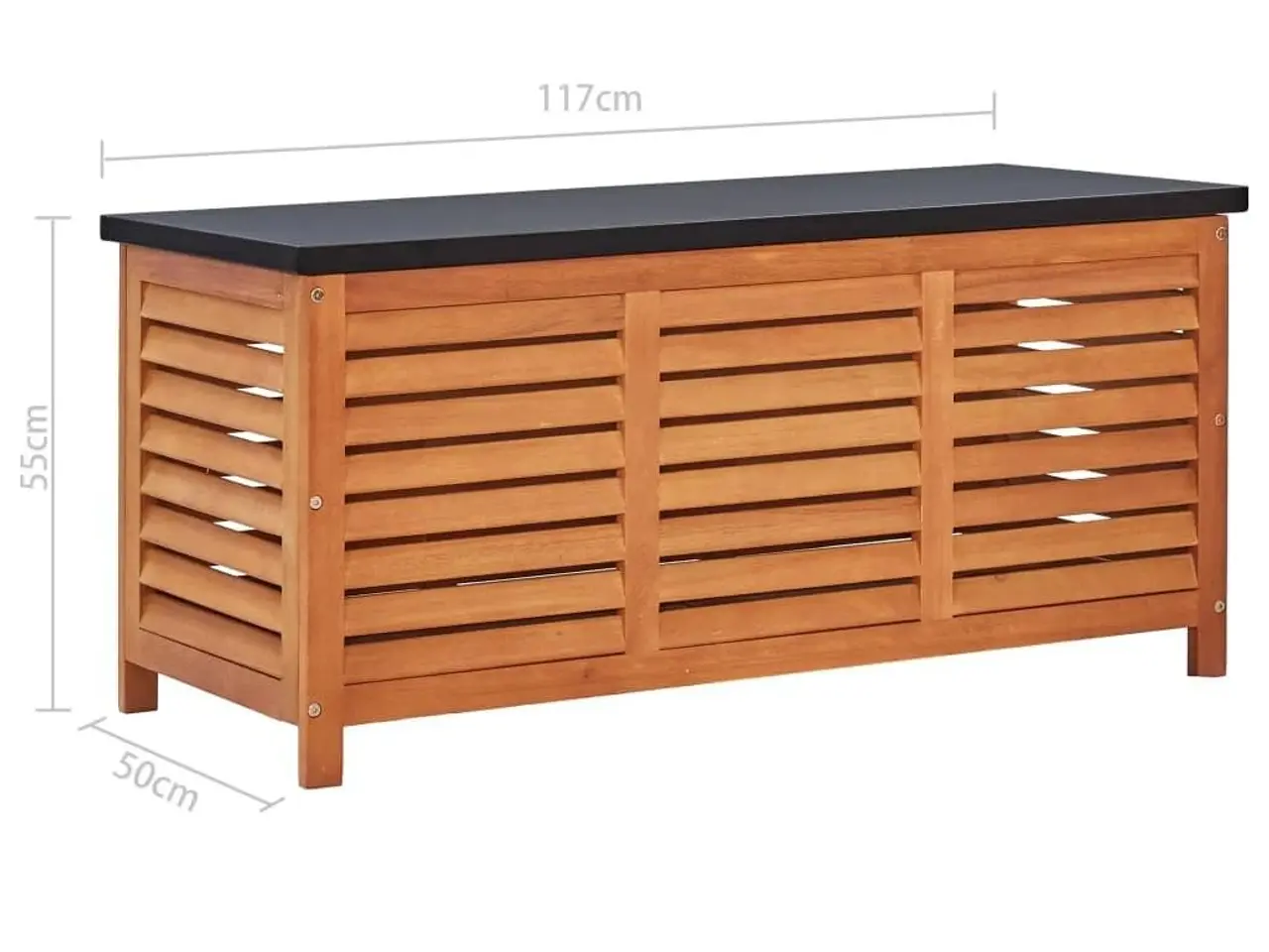 Billede 8 - Opbevaringskasse til haven 117x50x55 cm massivt eukalyptustræ