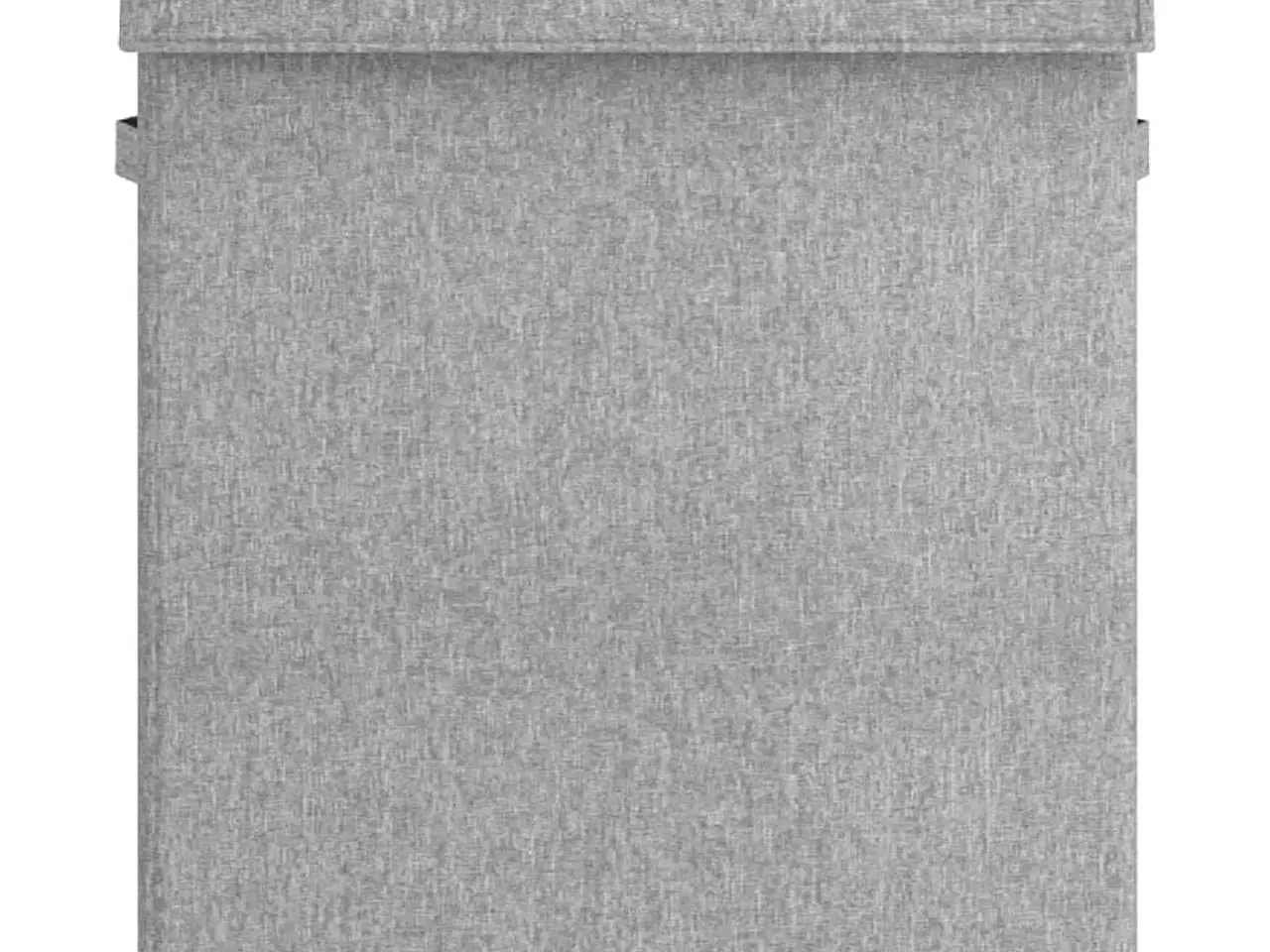 Billede 3 - Foldbar vasketøjskurv i kunstigt linned - 51 × 34,5 × 59 cm, grå, 2 rum