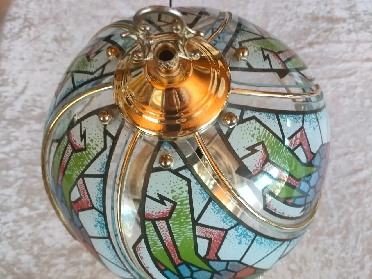 Billede 2 - "Retro" bordlampe med touch og farvede glas skærme