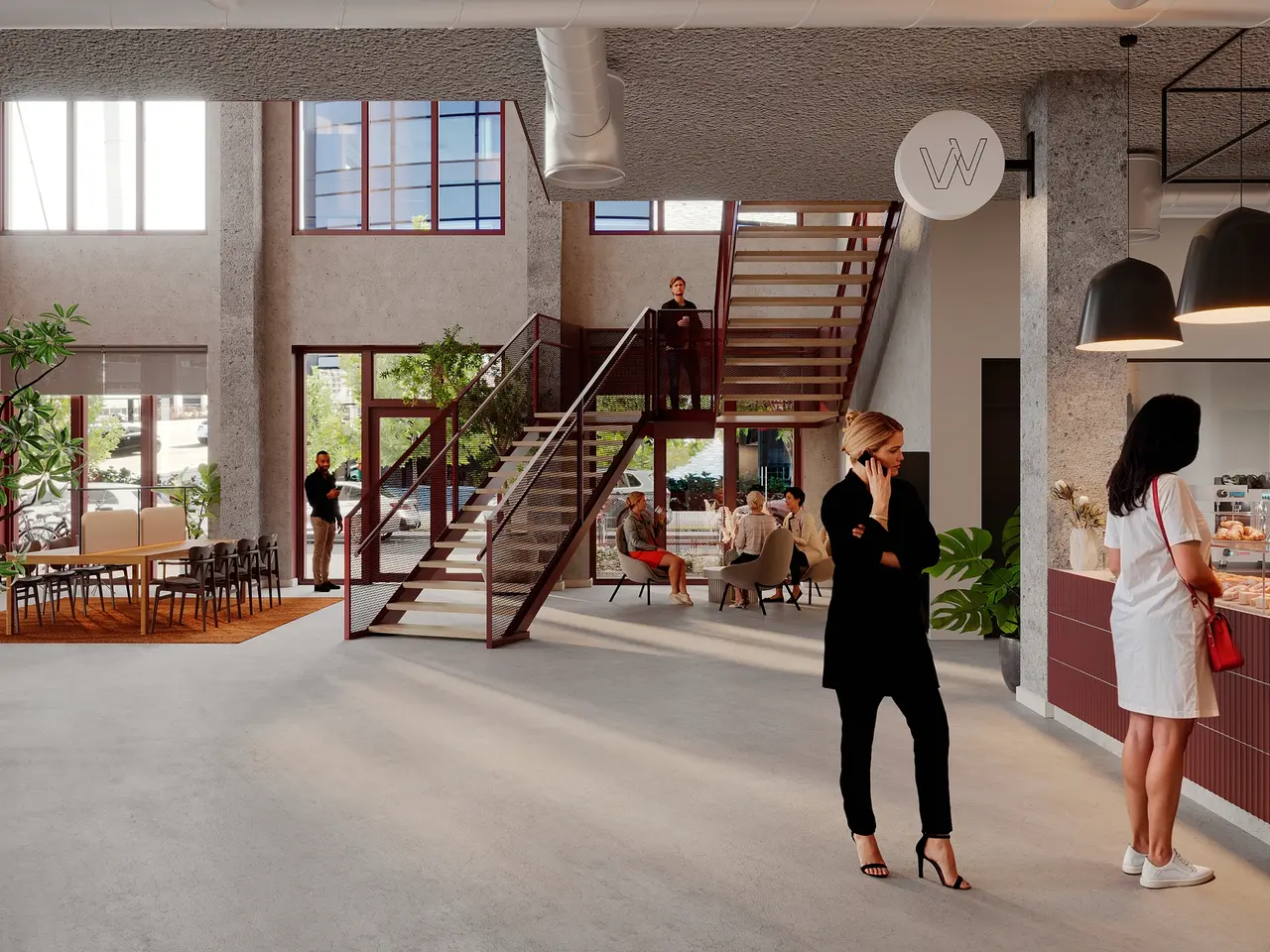 Billede 1 - Nybygget kontor med grøn profil, services og fællesfaciliteter