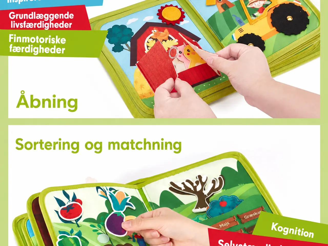 Billede 4 - Aktivitetsbog med bondegårdsdyr – sensorisk bog