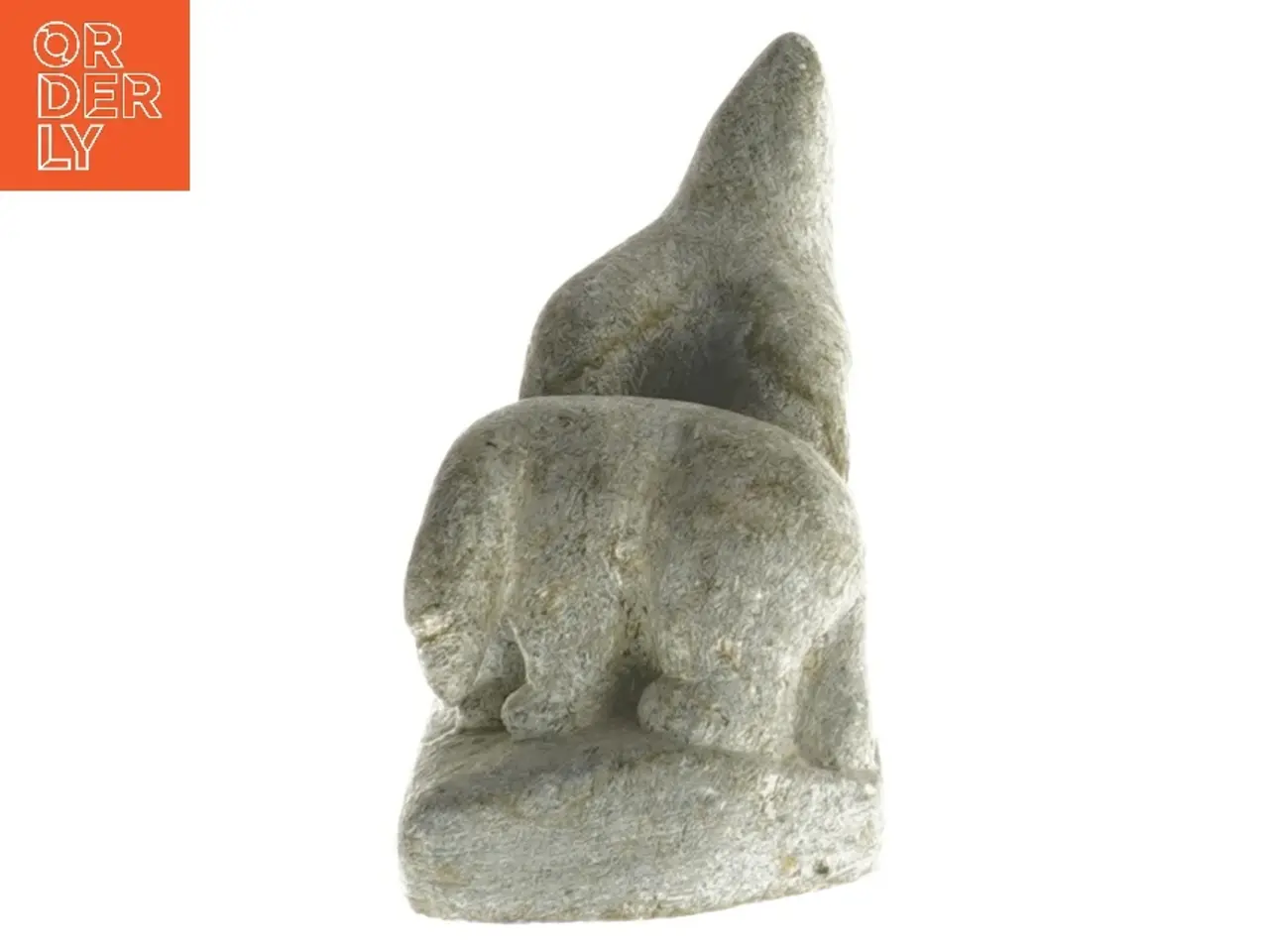 Billede 2 - Grønlandsk fedtstensfigur - Isbjørnemotiv (str. 9x5x8,5 cm)