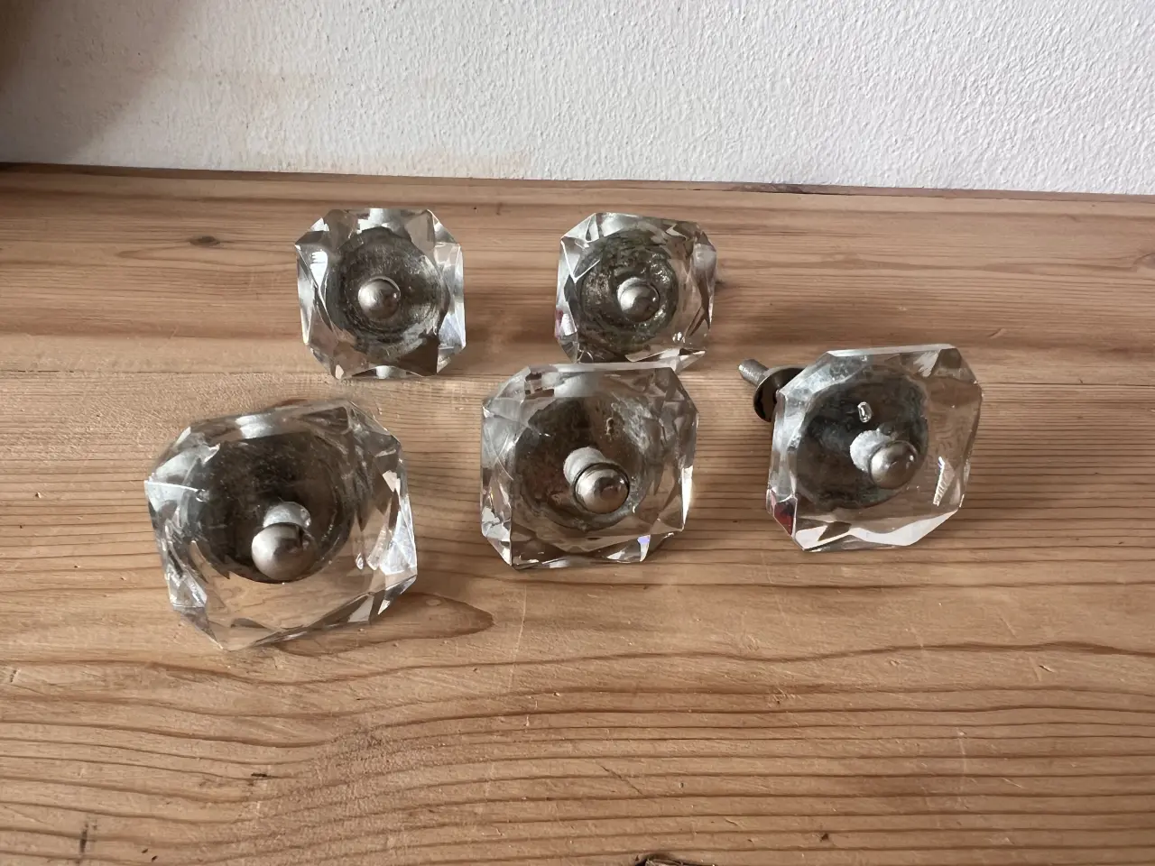 Billede 5 - 5 glasknopper/ Møbelgreb/ håndtag