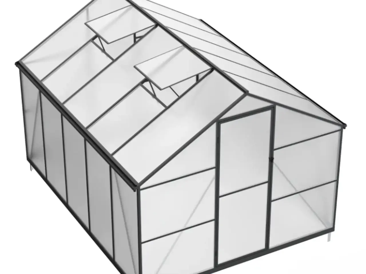 Billede 1 - Drivhus Essential Sort 302 cm - Polycarbonat 7,45m2