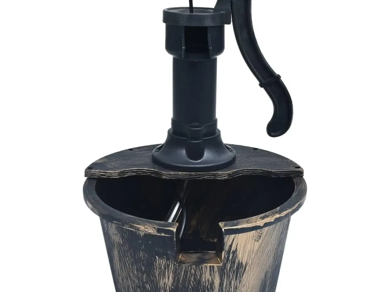 Billede 3 - Havespringvand i tønde med pumpe - bronzefarvet PP, Ø29,5 × 45 cm
