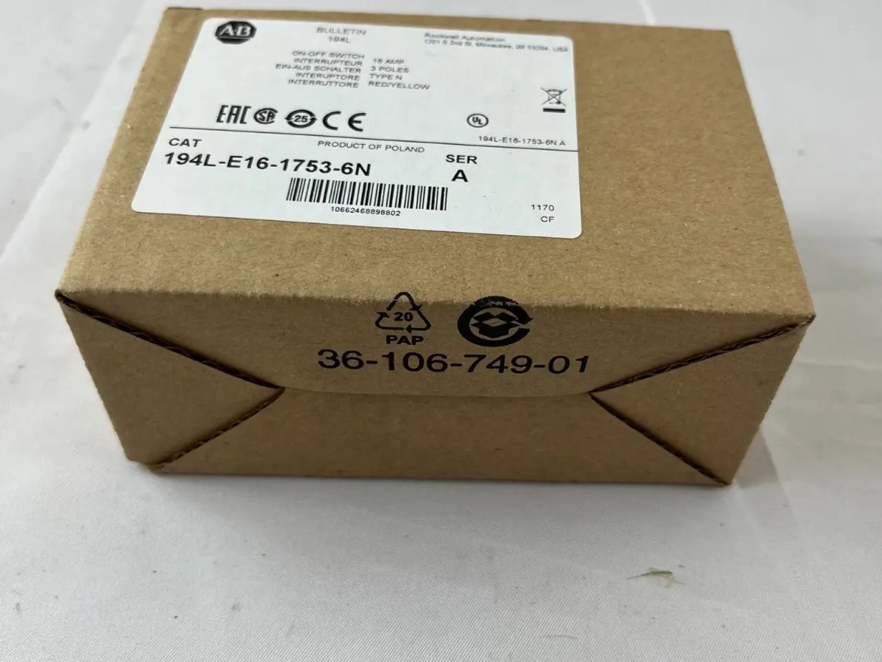 Billede 5 - Allen‑Bradley 194L‑E16‑1753‑6N Load kontakt 16 A