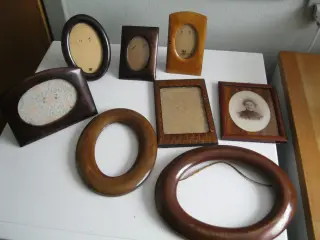 8 antikke fotorammer mahogni m.v.