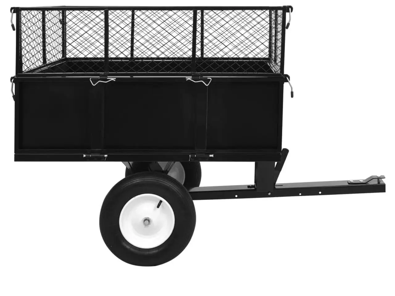 Billede 3 - Vipbar vogn til plæneklipper - stål, 300 kg, sort