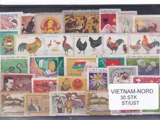 Nord Vietman Samling - 30 Stk. Stemplet/Ustemplet