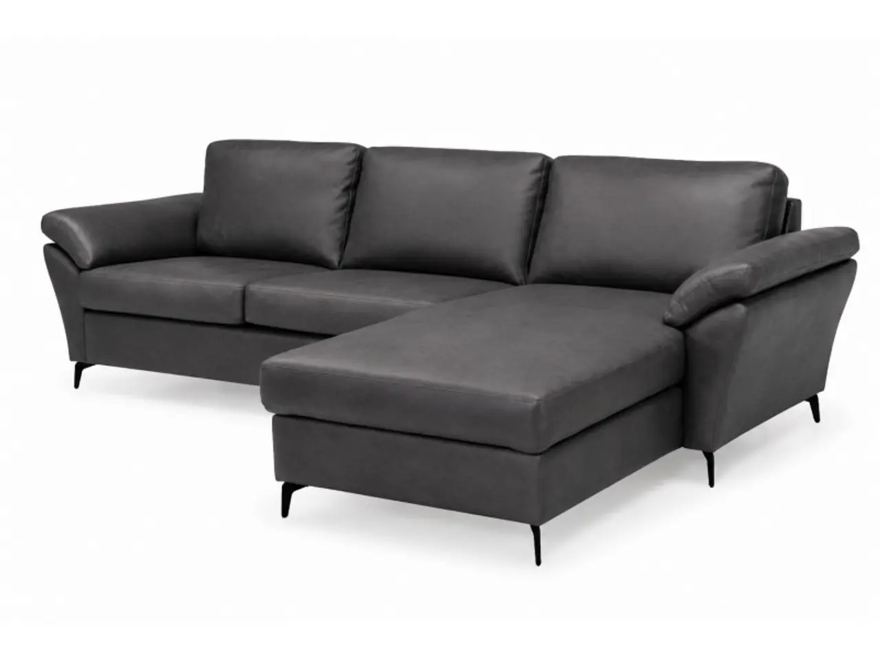 Billede 6 - Hjort Knudsen Padborg Chaiselongsofa med Elektrisk Recliner – Ægte Læder - Højrevendt