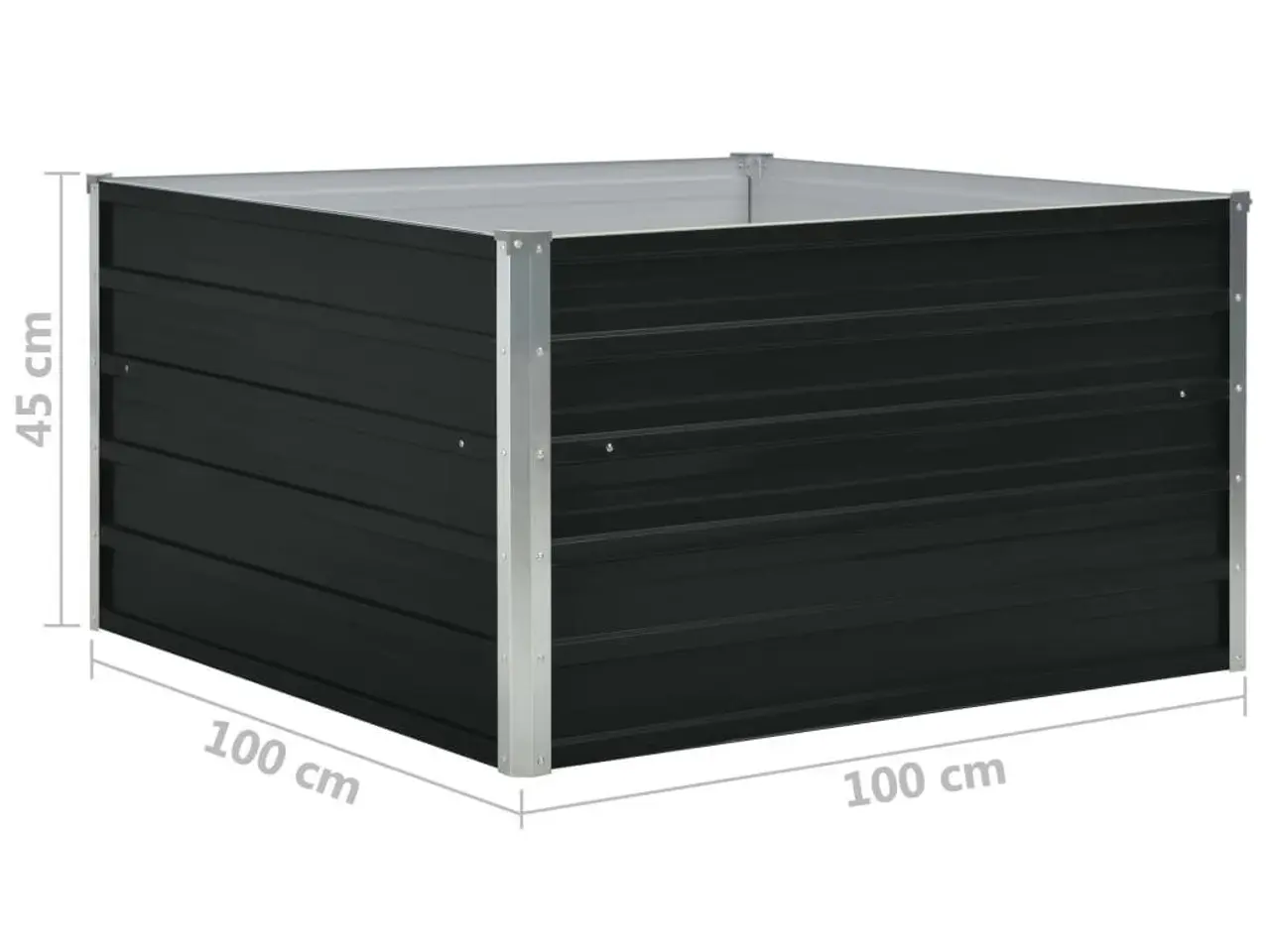 Billede 6 - Forhøjet blomsterbed 100 x 100 x 45 cm - antracitgrå