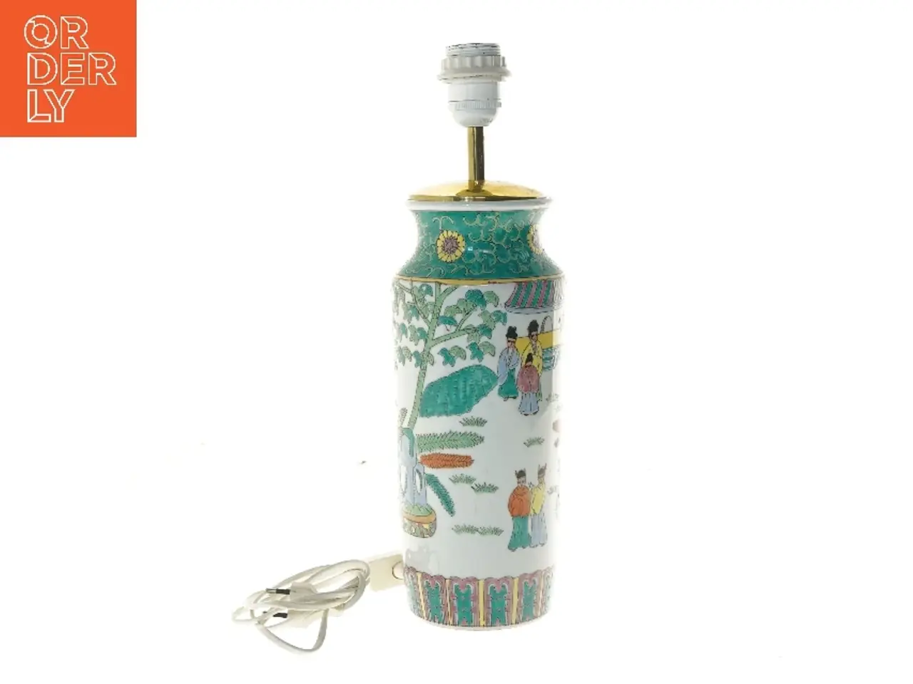 Billede 1 - Vintage bordlampe med asiatisk motiv (str. 42x11 cm)